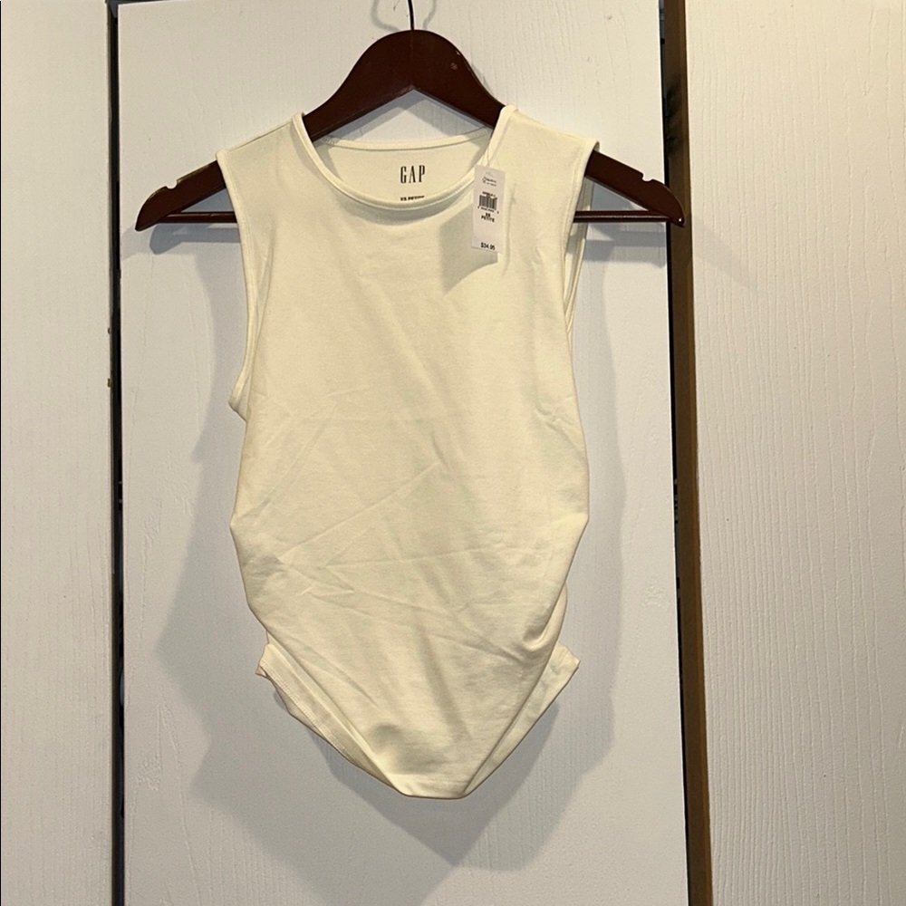 NWT GAP Cream Fitted Sleeveless Bodysuit